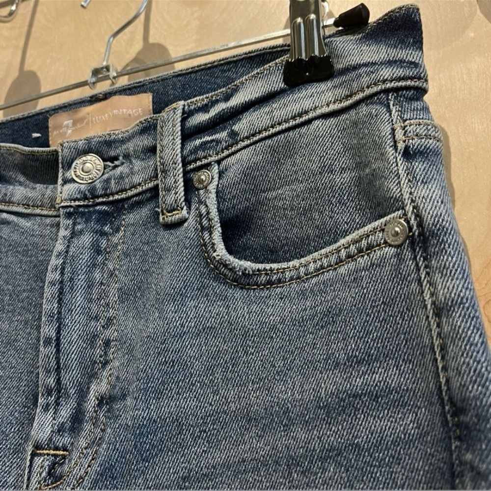 7 For All Mankind High Rise Kick Flare Scalloped Hem Jeans – Size 26 - Picture 9 of 11